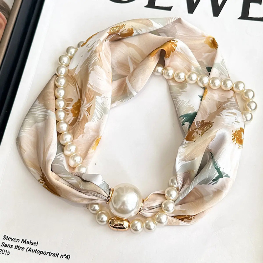 X71 Type8 | Gianzhijie Pearl Magnetic Skinny Silk Neck Scarf